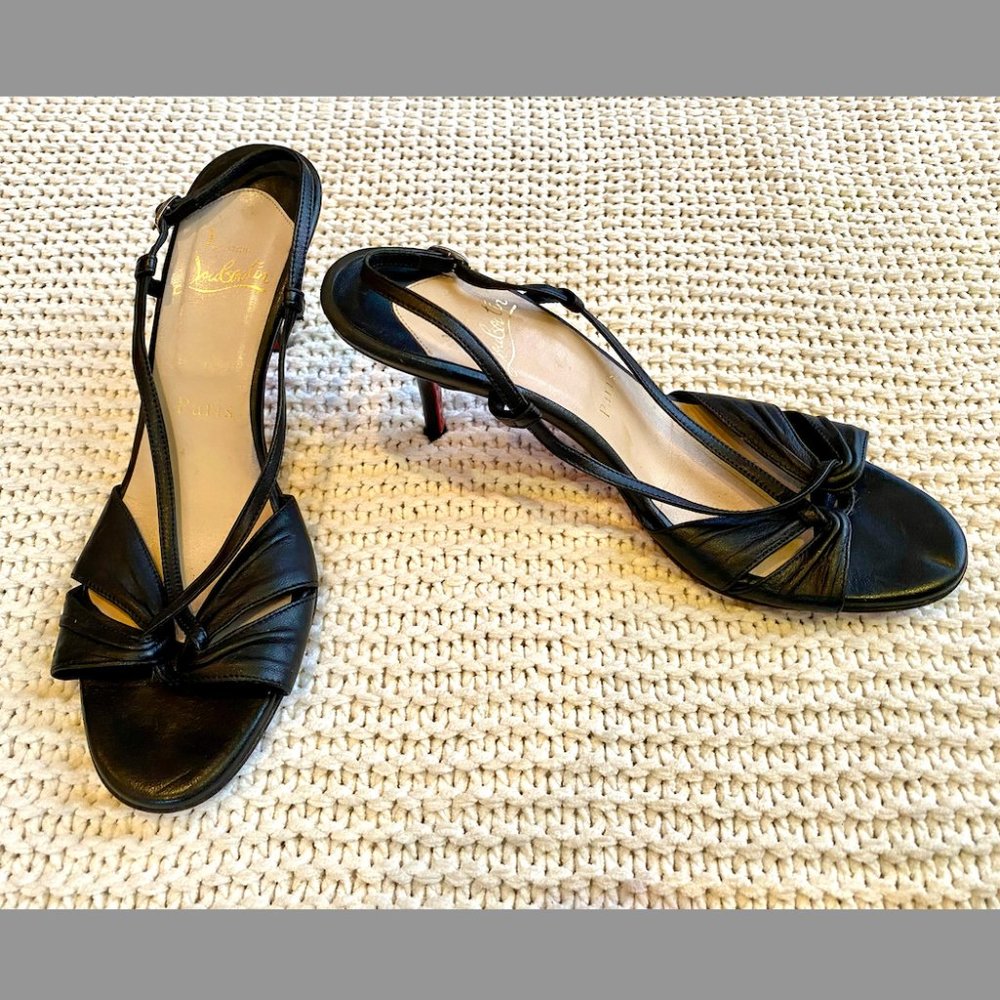 Christian Louboutin Black Sandal Stilettos